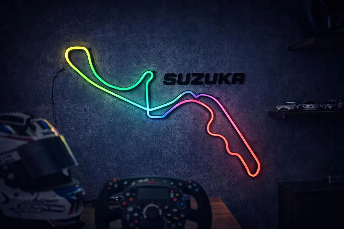 Néon LED Circuit de Suzuka – Décoration Murale Motorsport – Cadeau F1 & Sim Racing